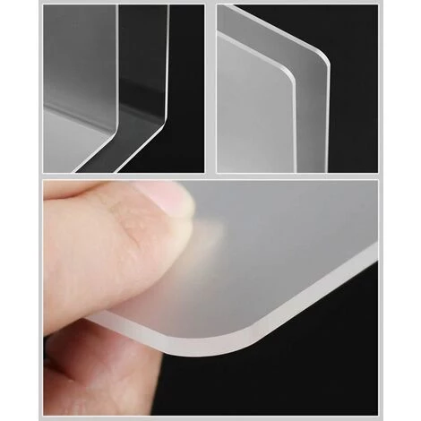 FUIENKO Serre-livres Organisateur 2 Pièces, Support En Plastique Transparent Acrylique Pour étagères H8WD,Transparent Black 6 FUIENKO Serre-livres Organisateur 2 Pièces, Support En Plastique Transparent Acrylique Pour étagères H8WD,Transparent Black – Image 4