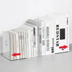 FUIENKO Serre-livres Organisateur 2 Pièces, Support En Plastique Transparent Acrylique Pour étagères H8WD,Transparent Black 11 FUIENKO Serre-livres Organisateur 2 Pièces, Support En Plastique Transparent Acrylique Pour étagères H8WD,Transparent Black -Petit rangement Soldes Magasin 68243844 5