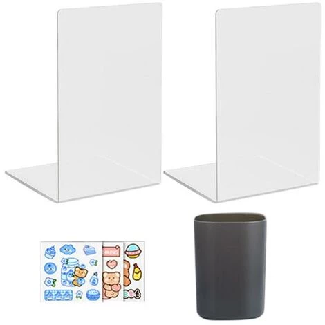 FUIENKO Support Décoratif Invisible En Bout De Livre, Fournitures De Papeterie, Organisateur De 2 Pièces, Bouchon De Livre Pour Bureau, école, Maison, Bibliothèque,Clair,CHINA 3 FUIENKO Support Décoratif Invisible En Bout De Livre, Fournitures De Papeterie, Organisateur De 2 Pièces, Bouchon De Livre Pour Bureau, école, Maison, Bibliothèque,Clair,CHINA