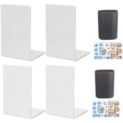 FUIENKO Support Décoratif Invisible En Bout De Livre, Fournitures De Papeterie, Organisateur De 2 Pièces, Bouchon De Livre Pour Bureau, école, Maison, Bibliothèque,Clair,CHINA 10 FUIENKO Support Décoratif Invisible En Bout De Livre, Fournitures De Papeterie, Organisateur De 2 Pièces, Bouchon De Livre Pour Bureau, école, Maison, Bibliothèque,Clair,CHINA -Petit rangement Soldes Magasin 68243938 4