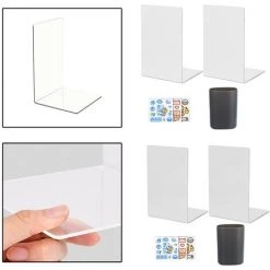 FUIENKO Support Décoratif Invisible En Bout De Livre, Fournitures De Papeterie, Organisateur De 2 Pièces, Bouchon De Livre Pour Bureau, école, Maison, Bibliothèque,Clair,CHINA 11 FUIENKO Support Décoratif Invisible En Bout De Livre, Fournitures De Papeterie, Organisateur De 2 Pièces, Bouchon De Livre Pour Bureau, école, Maison, Bibliothèque,Clair,CHINA -Petit rangement Soldes Magasin 68243938 5