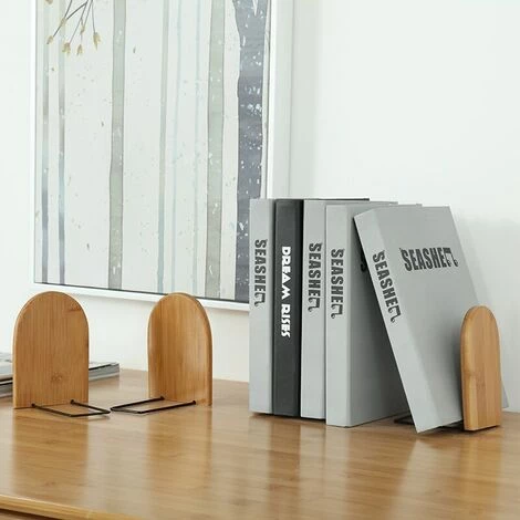 FUIENKO Support De Livre En Bois De Bambou, 2 Pièces/ensemble, Serre-livres De Bureau Pour étudiants, étagère,S 5 FUIENKO Support De Livre En Bois De Bambou, 2 Pièces/ensemble, Serre-livres De Bureau Pour étudiants, étagère,S – Image 3