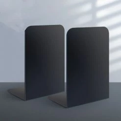 FUIENKO Serre-livres En Métal Robuste, 1 Paire, Fin De Livre Décoratif, Papeterie De Bureau, Rangement De Livres, Accessoires, Organisateur De Bureau,Black