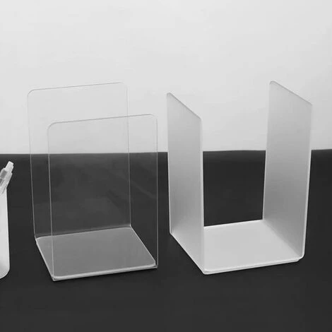 FUIENKO 2 Bouts De Livre Transparents En Forme De L, En Acrylique Transparent, Pour Rangement De Bureau, Cloison De Séparation, Serre-livres De Chevet,Black 6 FUIENKO 2 Bouts De Livre Transparents En Forme De L, En Acrylique Transparent, Pour Rangement De Bureau, Cloison De Séparation, Serre-livres De Chevet,Black – Image 4