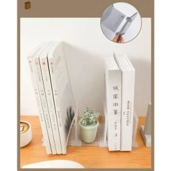 FUIENKO Porte-livre En Plastique Antidérapant Pour Bureau, Organisateur Réglable Pour étagères, Pour Livres, Films, Vidéo, Cosmétique,White 9 FUIENKO Porte-livre En Plastique Antidérapant Pour Bureau, Organisateur Réglable Pour étagères, Pour Livres, Films, Vidéo, Cosmétique,White -Petit rangement Soldes Magasin 68244022 3