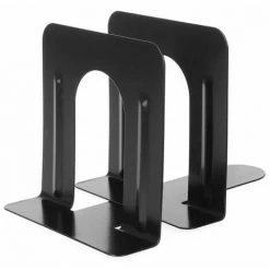 FUIENKO Serre-livres En Métal Style Simple, Support En Fer, Supports De Bureau Antidérapants Pour Livres,Black