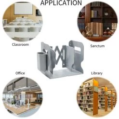 FUIENKO Serre-livres Pratiques Avec étui à Stylo, Support Décoratif De Bureau Simple Et Robuste Pour écoliers Et Familles De Bureau,Grey,France -Petit rangement Soldes Magasin 68244091 2