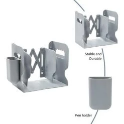 FUIENKO Serre-livres Pratiques Avec étui à Stylo, Support Décoratif De Bureau Simple Et Robuste Pour écoliers Et Familles De Bureau,Grey,France -Petit rangement Soldes Magasin 68244091 5