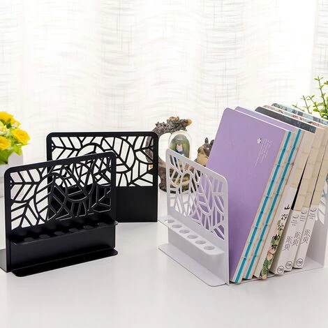 FUIENKO Support De Livre En Métal En Forme De Feuille Insérée, Télescopique Et Pliable En Forme De L, Papeterie De Bureau Pour étudiants, 2 Pièces, EM88,Black,Espagne 4 FUIENKO Support De Livre En Métal En Forme De Feuille Insérée, Télescopique Et Pliable En Forme De L, Papeterie De Bureau Pour étudiants, 2 Pièces, EM88,Black,Espagne – Image 2