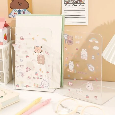 FUIENKO Support De Livre Transparent En Acrylique Pour Chambre D'étudiant, Accessoires De Bureau, Finition De Livre, Décoration De Bureau Pour Enseignant,2pcs 5 FUIENKO Support De Livre Transparent En Acrylique Pour Chambre D'étudiant, Accessoires De Bureau, Finition De Livre, Décoration De Bureau Pour Enseignant,2pcs – Image 3