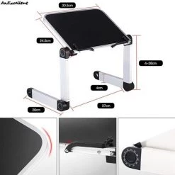 FUIENKO Support De Table Pour Ordinateur Portable De Bureau, Support De Livre, étagères De Lecture En Métal Réglables à 360 Degrés, Serre-livres En Alliage D'aluminium,BK -Petit rangement Soldes Magasin 68244195 4