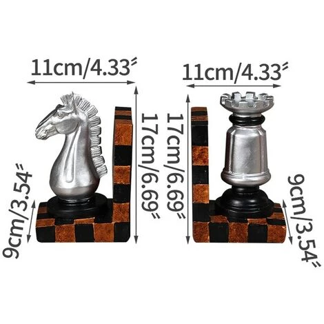 FUIENKO Support De Livre Modèle D'échecs De Cheval En Résine Antique Ornements Maison Bureau Salle D'étude Bibliothèque Décoration Serre-livres Cadeaux D'artisanat Vintage,A Pair 3 FUIENKO Support De Livre Modèle D'échecs De Cheval En Résine Antique Ornements Maison Bureau Salle D'étude Bibliothèque Décoration Serre-livres Cadeaux D'artisanat Vintage,A Pair