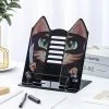 FUIENKO Étagère à Livres En Forme De Chat Mignon De Dessin Animé A4, Support Réglable En Forme De L Pour Tablette Pc Et Téléphone Portable, Organisateur De Livres,black