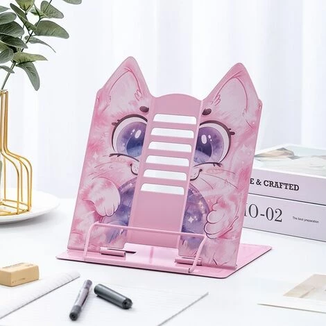 FUIENKO Étagère à Livres En Forme De Chat Mignon De Dessin Animé A4, Support Réglable En Forme De L Pour Tablette Pc Et Téléphone Portable, Organisateur De Livres,black 4 FUIENKO Étagère à Livres En Forme De Chat Mignon De Dessin Animé A4, Support Réglable En Forme De L Pour Tablette Pc Et Téléphone Portable, Organisateur De Livres,black – Image 2