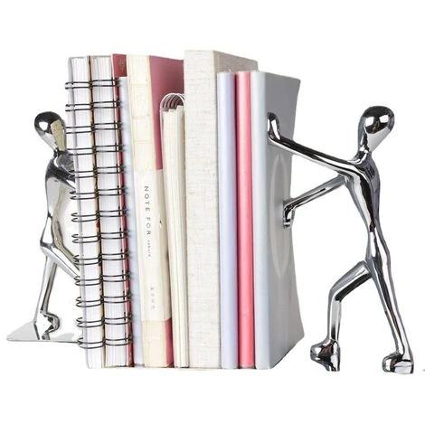 FUIENKO 2 Serre-livres En Acier Inoxydable Et Alliage De Zinc, Nouveauté, étagère à Double Serre-livres En Métal, Mignon Kawaii, Outil De Papeterie De Serre-livres Lumineux,Kick Silver Pair 4 FUIENKO 2 Serre-livres En Acier Inoxydable Et Alliage De Zinc, Nouveauté, étagère à Double Serre-livres En Métal, Mignon Kawaii, Outil De Papeterie De Serre-livres Lumineux,Kick Silver Pair – Image 2