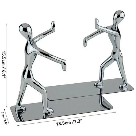 FUIENKO 2 Serre-livres En Acier Inoxydable Et Alliage De Zinc, Nouveauté, étagère à Double Serre-livres En Métal, Mignon Kawaii, Outil De Papeterie De Serre-livres Lumineux,Kick Silver Pair 6 FUIENKO 2 Serre-livres En Acier Inoxydable Et Alliage De Zinc, Nouveauté, étagère à Double Serre-livres En Métal, Mignon Kawaii, Outil De Papeterie De Serre-livres Lumineux,Kick Silver Pair – Image 4