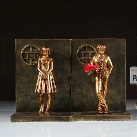 FUIENKO Serre-livres En Résine, 2 Pièces, Fin De Livre, étagère, Moule De Figurine 3D, Fin De Livre, Figurine Miniature, Support De Livre Décoratif Sujetalibros,Golden 6 FUIENKO Serre-livres En Résine, 2 Pièces, Fin De Livre, étagère, Moule De Figurine 3D, Fin De Livre, Figurine Miniature, Support De Livre Décoratif Sujetalibros,Golden – Image 4