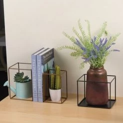 FUIENKO Support De Livre Au Design Géométrique, étagère De Rangement En Fer Pour Album Photo, Serre-livres,Brown D 9 FUIENKO Support De Livre Au Design Géométrique, étagère De Rangement En Fer Pour Album Photo, Serre-livres,Brown D -Petit rangement Soldes Magasin 68244350 3