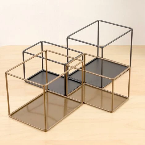 FUIENKO Support De Livre Au Design Géométrique, étagère De Rangement En Fer Pour Album Photo, Serre-livres,Brown D 7 FUIENKO Support De Livre Au Design Géométrique, étagère De Rangement En Fer Pour Album Photo, Serre-livres,Brown D – Image 5