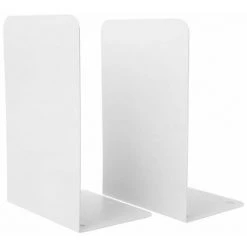 FUIENKO 1 Paire De Serre-livres En Métal, Organisateur De Bureau, Maison, Livre, étagère De Rangement, Fin De Livre, étagères De Bureau, Papeterie,White