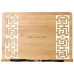 FUIENKO Support De Livre Réglable En Bambou Ajouré Pour Pages, Tablette, Classeur, Pupitre à Pinces De Lecture, Portable, Robuste, Pliable -Petit rangement Soldes Magasin 68244394 2
