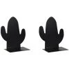 FUIENKO Ensemble De Serre-livres En Métal Creux, Deux Pièces Pour Livres Lourds, Serre-livres Décoratifs En Métal Antidérapant Pour Bureaux B03C,cactus -Petit rangement Soldes Magasin 68244428 1