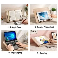 FUIENKO Support De Livre Pliable En Bois, Repose-lecture Réglable, Pour Tablette, Cuisine, Salle D'étude, Bureau, 2022 11 FUIENKO Support De Livre Pliable En Bois, Repose-lecture Réglable, Pour Tablette, Cuisine, Salle D'étude, Bureau, 2022 -Petit rangement Soldes Magasin 68244507 5