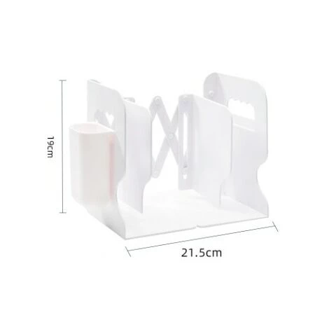 FUIENKO Serre-livres Rétractable De Grande Capacité Avec Porte-stylo, Porte-magazines/livres Réglables, Support Organisateur De Livre De Bureau,WHITE 3 FUIENKO Serre-livres Rétractable De Grande Capacité Avec Porte-stylo, Porte-magazines/livres Réglables, Support Organisateur De Livre De Bureau,WHITE