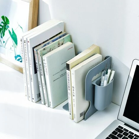 FUIENKO Serre-livres Rétractable De Grande Capacité Avec Porte-stylo, Porte-magazines/livres Réglables, Support Organisateur De Livre De Bureau,WHITE 4 FUIENKO Serre-livres Rétractable De Grande Capacité Avec Porte-stylo, Porte-magazines/livres Réglables, Support Organisateur De Livre De Bureau,WHITE – Image 2