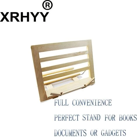 FUIENKO Support De Lecture Réglable Pliable En Bois Pour Livre De Cuisine, Support D'affichage Pour Feuille De Musique, Livres De Recettes, Document IPad 4 FUIENKO Support De Lecture Réglable Pliable En Bois Pour Livre De Cuisine, Support D'affichage Pour Feuille De Musique, Livres De Recettes, Document IPad – Image 2