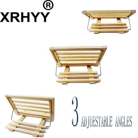 FUIENKO Support De Lecture Réglable Pliable En Bois Pour Livre De Cuisine, Support D'affichage Pour Feuille De Musique, Livres De Recettes, Document IPad 7 FUIENKO Support De Lecture Réglable Pliable En Bois Pour Livre De Cuisine, Support D'affichage Pour Feuille De Musique, Livres De Recettes, Document IPad – Image 5