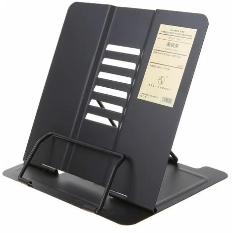 FUIENKO Support De Livre De Lecture Réglable En Métal, Portable, étagère à Documents, Support De Livre,Black 3 FUIENKO Support De Livre De Lecture Réglable En Métal, Portable, étagère à Documents, Support De Livre,Black