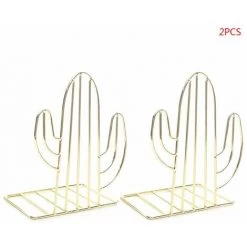 FUIENKO Serre-livres Créatifs En Métal En Forme De Cactus, Support De Livre, Support De Bureau, Organisateur De Support D'étagère, 2 Pièces/paire, H8WA,Gold -Petit rangement Soldes Magasin 68244582 3