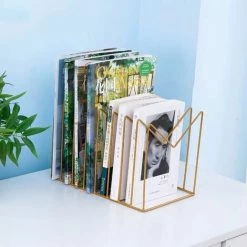 FUIENKO MINKYS – Serre-livres En Métal Noir Doré, Style Nordique, Support De Livre De Bureau, Organisateur De Rangement, Papeterie De Bureau,MG -Petit rangement Soldes Magasin 68244623 3