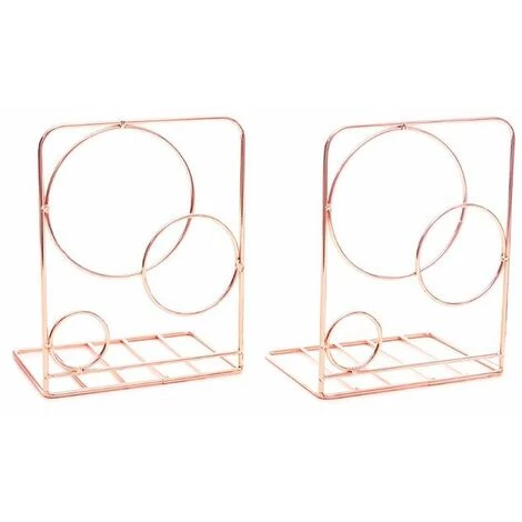 FUIENKO Serre-livres De Bureau En Métal, 1 Paire, Organisateur De Bureau, Support, étagère, Bibliothèque,Rose Gold 3 FUIENKO Serre-livres De Bureau En Métal, 1 Paire, Organisateur De Bureau, Support, étagère, Bibliothèque,Rose Gold