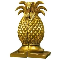FUIENKO Serre-livres Ananas En Résine, 1 Paire, Ornements De Bureau, Accessoires Pour Bibliothèque,Golden