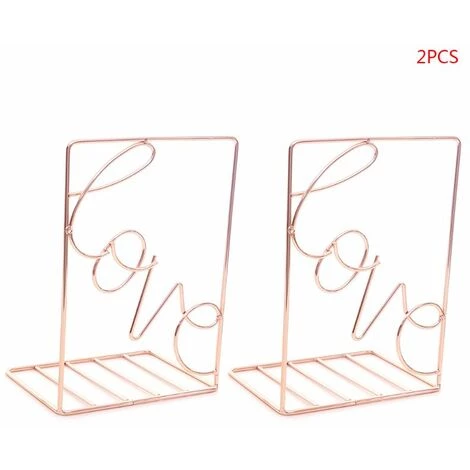 FUIENKO Serre-livres En Métal En Forme D'amour Créatif, Support De Rangement De Bureau, étagère De Livre, Support Organisateur, Dropshipping, 2 Pièces/paire,Rose Gold 4 FUIENKO Serre-livres En Métal En Forme D'amour Créatif, Support De Rangement De Bureau, étagère De Livre, Support Organisateur, Dropshipping, 2 Pièces/paire,Rose Gold – Image 2