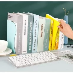 FUIENKO Étagère Rétractable Créative En Métal, Support De Livre Pour étudiant, Rangement De Serre-livres Pliants, Fournitures Scolaires De Bureau, Organisateur De Livres,Blue 8 FUIENKO Étagère Rétractable Créative En Métal, Support De Livre Pour étudiant, Rangement De Serre-livres Pliants, Fournitures Scolaires De Bureau, Organisateur De Livres,Blue -Petit rangement Soldes Magasin 68244769 2