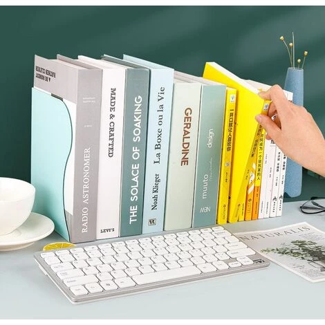 FUIENKO Étagère Rétractable Créative En Métal, Support De Livre Pour étudiant, Rangement De Serre-livres Pliants, Fournitures Scolaires De Bureau, Organisateur De Livres,Blue 4 FUIENKO Étagère Rétractable Créative En Métal, Support De Livre Pour étudiant, Rangement De Serre-livres Pliants, Fournitures Scolaires De Bureau, Organisateur De Livres,Blue – Image 2