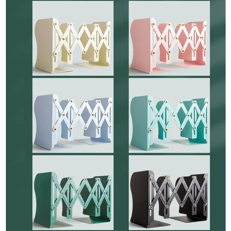 FUIENKO Étagère Rétractable Créative En Métal, Support De Livre Pour étudiant, Rangement De Serre-livres Pliants, Fournitures Scolaires De Bureau, Organisateur De Livres,Blue 7 FUIENKO Étagère Rétractable Créative En Métal, Support De Livre Pour étudiant, Rangement De Serre-livres Pliants, Fournitures Scolaires De Bureau, Organisateur De Livres,Blue – Image 5
