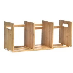 FUIENKO Bibliothèque De Bureau Extensible, Bibliothèque De Bureau En Bambou, Mini étagère Réglable Pour Bureau, Maison, école,Bamboo