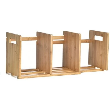 FUIENKO Bibliothèque De Bureau Extensible, Bibliothèque De Bureau En Bambou, Mini étagère Réglable Pour Bureau, Maison, école,Bamboo 3 FUIENKO Bibliothèque De Bureau Extensible, Bibliothèque De Bureau En Bambou, Mini étagère Réglable Pour Bureau, Maison, école,Bamboo