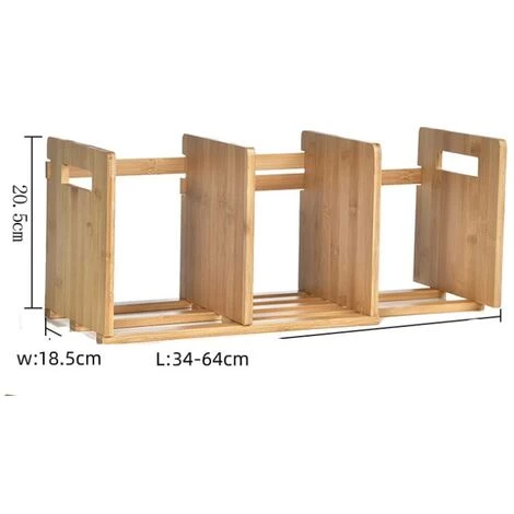 FUIENKO Bibliothèque De Bureau Extensible, Bibliothèque De Bureau En Bambou, Mini étagère Réglable Pour Bureau, Maison, école,Bamboo 4 FUIENKO Bibliothèque De Bureau Extensible, Bibliothèque De Bureau En Bambou, Mini étagère Réglable Pour Bureau, Maison, école,Bamboo – Image 2