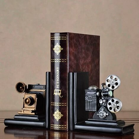 FUIENKO Projecteur De Film Avec Serre-livres Et Caméra, Rétro, Projet De Collection, Bibliothèque Créative, Bijoux Vintage, Salle D'étude, étude Ho,Black 4 FUIENKO Projecteur De Film Avec Serre-livres Et Caméra, Rétro, Projet De Collection, Bibliothèque Créative, Bijoux Vintage, Salle D'étude, étude Ho,Black – Image 2