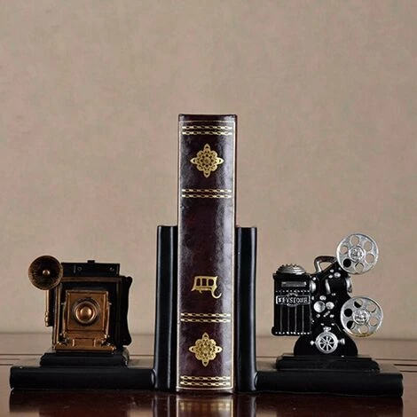 FUIENKO Projecteur De Film Avec Serre-livres Et Caméra, Rétro, Projet De Collection, Bibliothèque Créative, Bijoux Vintage, Salle D'étude, étude Ho,Black 5 FUIENKO Projecteur De Film Avec Serre-livres Et Caméra, Rétro, Projet De Collection, Bibliothèque Créative, Bijoux Vintage, Salle D'étude, étude Ho,Black – Image 3