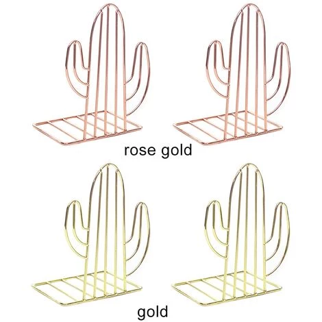 FUIENKO Support De Livre En Forme De Cactus, 1 Paire, Support De Livre En Fer, Serre-livres, étagère De Livre, Organisateur De Bureau, Support De Rangement Pour école,Golden,Espagne 4 FUIENKO Support De Livre En Forme De Cactus, 1 Paire, Support De Livre En Fer, Serre-livres, étagère De Livre, Organisateur De Bureau, Support De Rangement Pour école,Golden,Espagne – Image 2