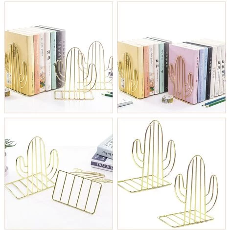 FUIENKO Support De Livre En Forme De Cactus, 1 Paire, Support De Livre En Fer, Serre-livres, étagère De Livre, Organisateur De Bureau, Support De Rangement Pour école,Golden,Espagne 6 FUIENKO Support De Livre En Forme De Cactus, 1 Paire, Support De Livre En Fer, Serre-livres, étagère De Livre, Organisateur De Bureau, Support De Rangement Pour école,Golden,Espagne – Image 4
