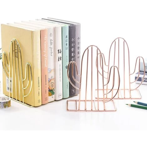FUIENKO Support De Livre En Forme De Cactus, 1 Paire, Support De Livre En Fer, Serre-livres, étagère De Livre, Organisateur De Bureau, Support De Rangement Pour école,Golden,Espagne 7 FUIENKO Support De Livre En Forme De Cactus, 1 Paire, Support De Livre En Fer, Serre-livres, étagère De Livre, Organisateur De Bureau, Support De Rangement Pour école,Golden,Espagne – Image 5