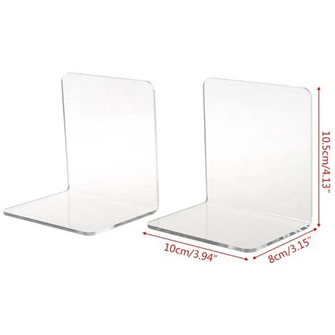 FUIENKO Serre-livres En Acrylique Transparent, 2 Pièces, Organisateur De Bureau En Forme De L, Porte-livre De Bureau, Fournitures Scolaires 3 FUIENKO Serre-livres En Acrylique Transparent, 2 Pièces, Organisateur De Bureau En Forme De L, Porte-livre De Bureau, Fournitures Scolaires