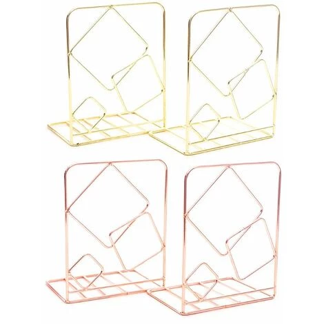 FUIENKO Serre-livres Carrés En Métal Pour Bureau, 2 Pièces, Support Pour Livres, étagère, Y3NC,Rose Gold 6 FUIENKO Serre-livres Carrés En Métal Pour Bureau, 2 Pièces, Support Pour Livres, étagère, Y3NC,Rose Gold – Image 4